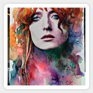 portrait of Florence Welch Sticker